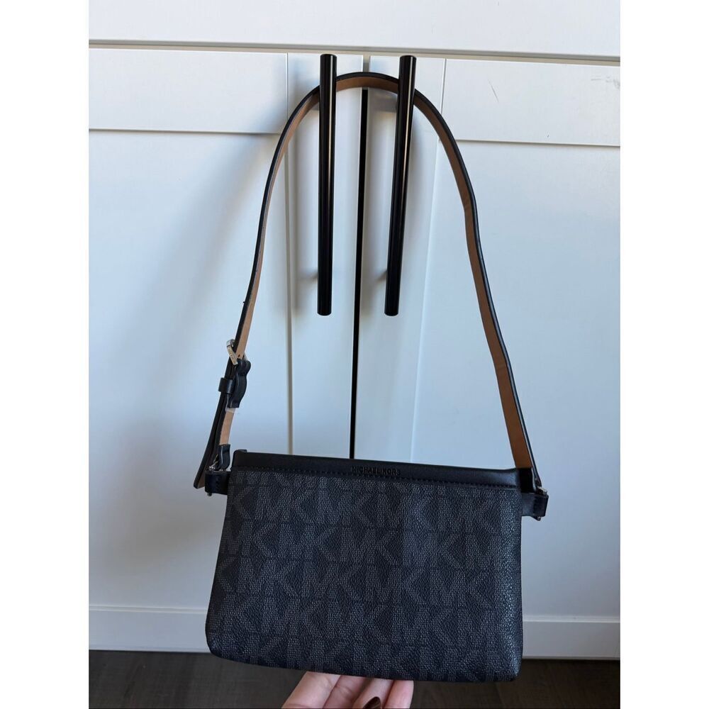 Michael Kors Cooper Black Logo Belt Bag Purse - Picture 3 of 10